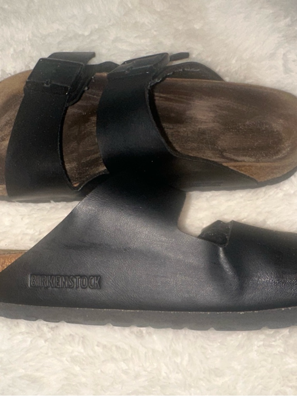 BIRKENSTOCK Black Double-Strap Slide Sandals - Picture 5 of 7